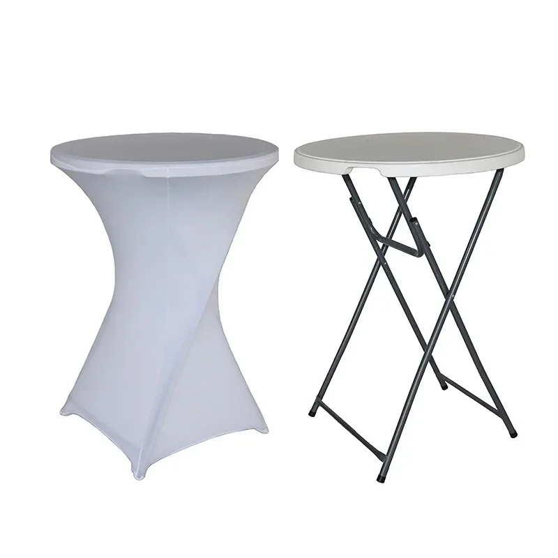 23/31inch Cocktail Round Table Cover Solid Four-Way Tight Fitted Stretch Spandex Tablecloth Home Party Banquet Wedding Vendor