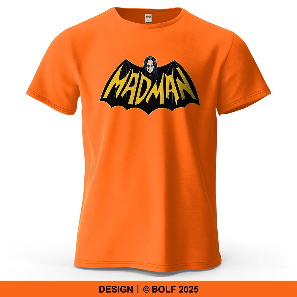 Madman Bat Emblem bedrucktes Herren-T-Shirt aus 100 % Baumwolle, übergroße, geheimnisvolle Grafik-T-Shirts für Damen, Tops, T-Shirts, Streetwear