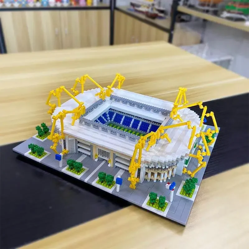 PZX9912-4 Famous Architecture Signal Iduna Park Football Stadium Building Blocks 3D Model DIY Diamond Micro Bricks Children Toys