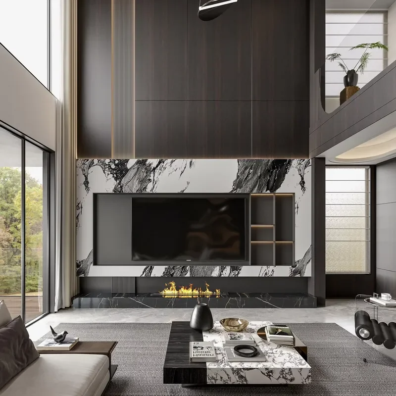 Factory Custom Living Room Furniture Tv Wall Tv Cabinet Modern Simple Style Embedded in the Wall Cabinet