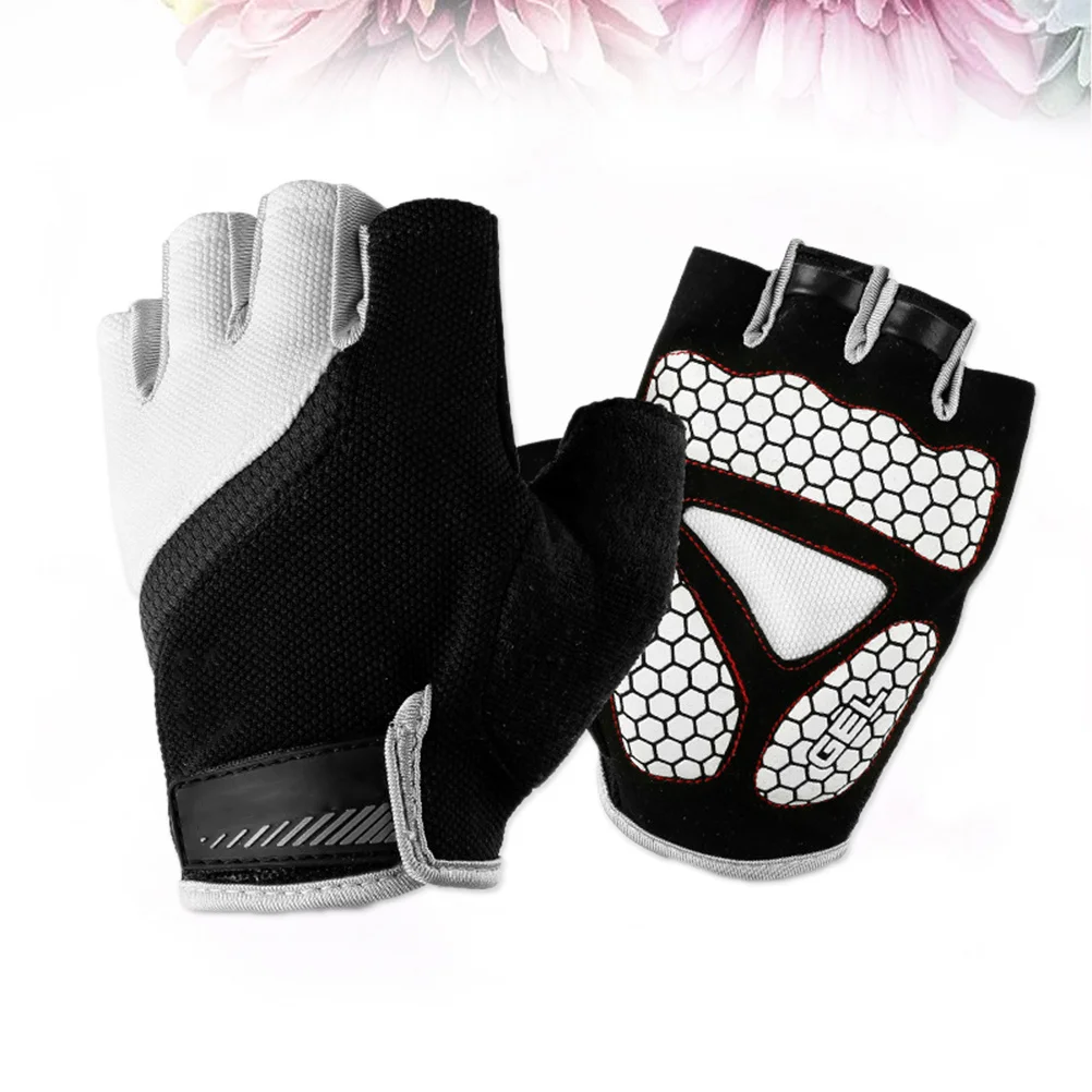 

1Pair Breathable Cycling Gloves Half Finger Outdoor Non Slip Workout Gloves Fishing Climbing Riding Size Xxl White