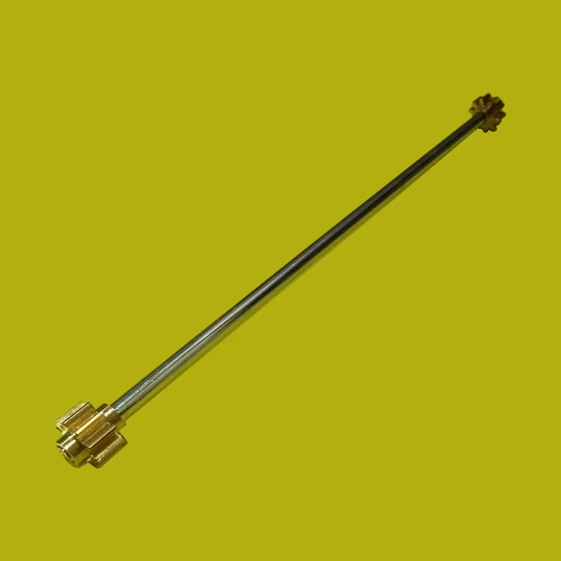 124mm Length 4‑WD Transmission Shaft w 0.7M 10T Brass Gear RC Upgrade Replacement Part for Huina 520 540 530 Loader Dump Truck