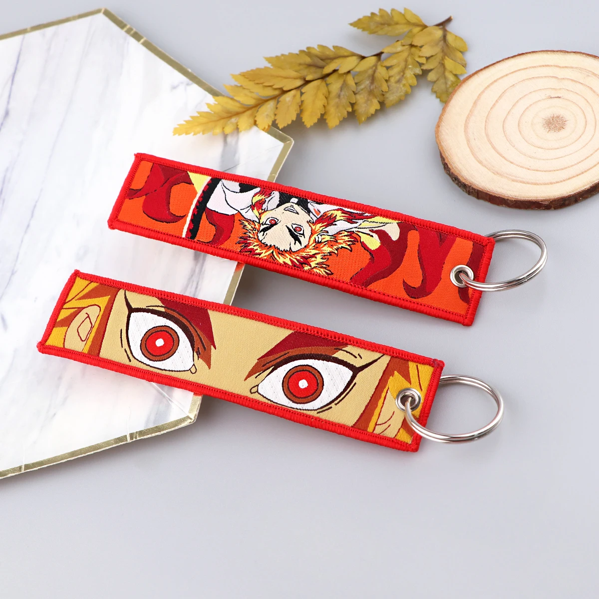 Japanese Manga Keychain for Motorcycles Key Fobs Key Tag Anime Key Holder Women Embroidery Keyring Jewelry Accessories Gifts image 5