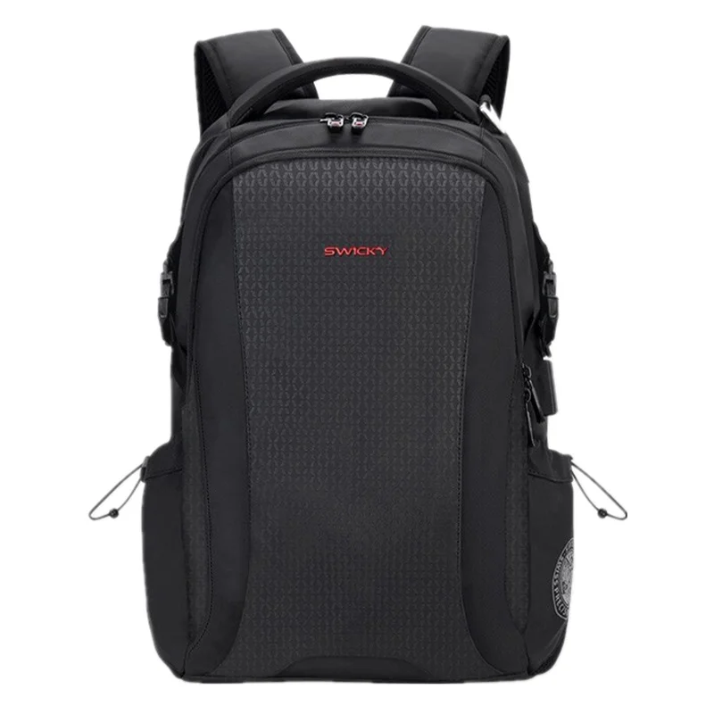SWICKY multifunction leather male Students School bags fashion waterproof travel usb charging 15.6inch laptop backpack men