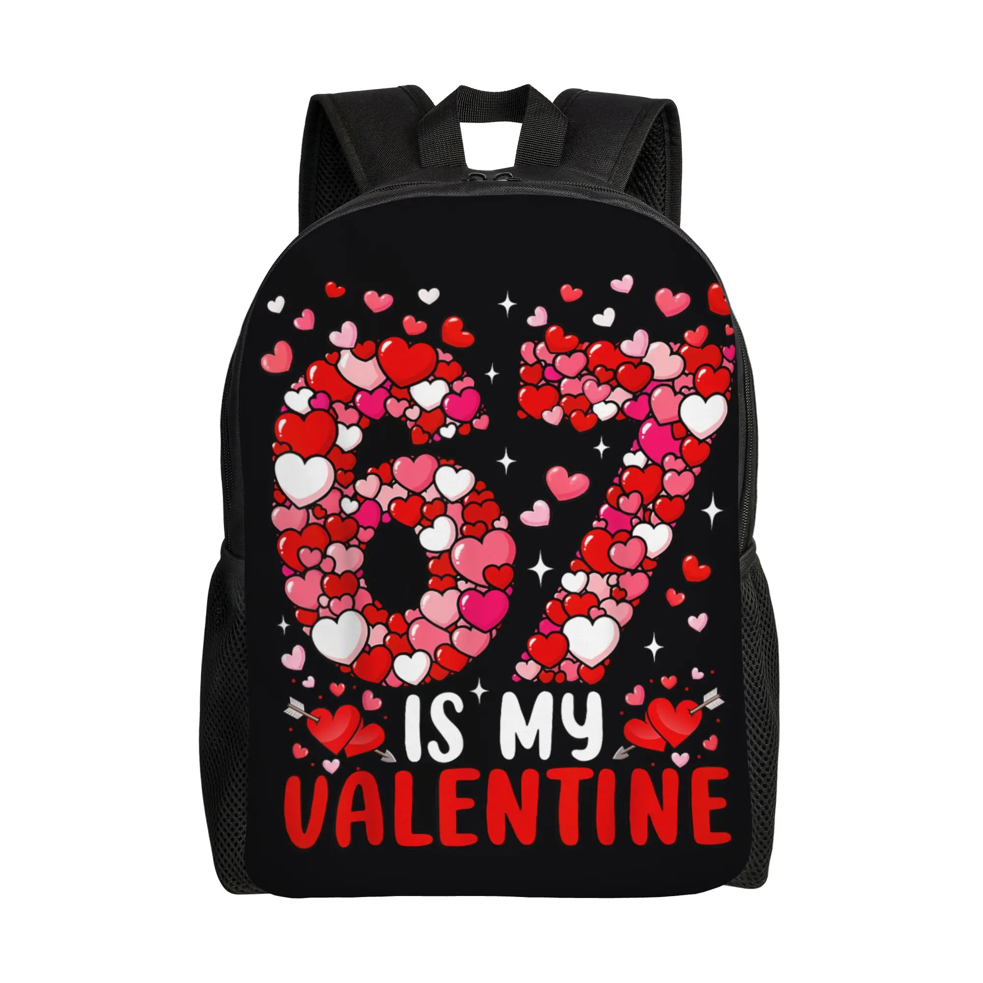 

Рюкзак-трансформер 67 "67 - это мой Валентин" с сердечками, забавный подарок на День святого Валентина и к новому учебному году, прочный, для нового семестра