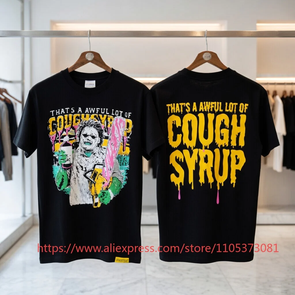 

Мужская футболка West Coast 2026 с принтом «That's a Awful Lot of Cough Syrup», винтажная, в стиле стритвир, черная