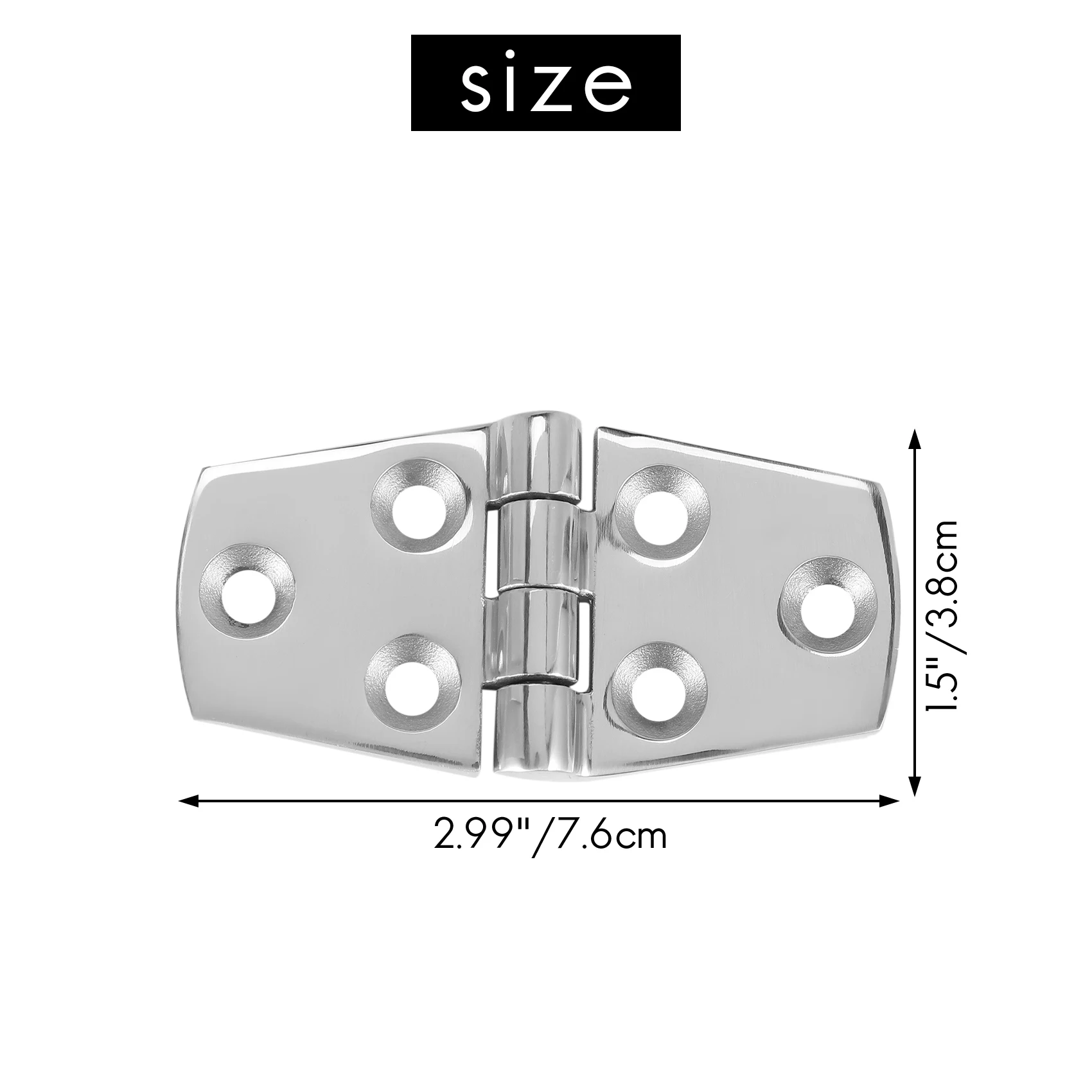 F-3C marinho 4 peças de aço inoxidável cinta dobradiça da porta para barco marinho iate 76x38mm rafting, barco marinho hatch compart