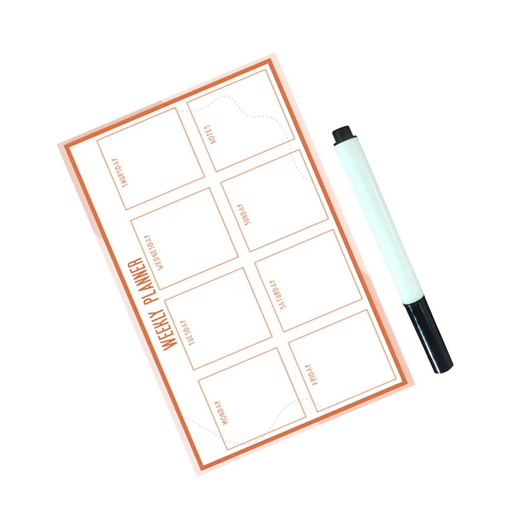 Adhesive Weekly Planner Whiteboard Dry Erase Reusable Calendar for Home School Kids Creativity Development Smooth Surface Mount