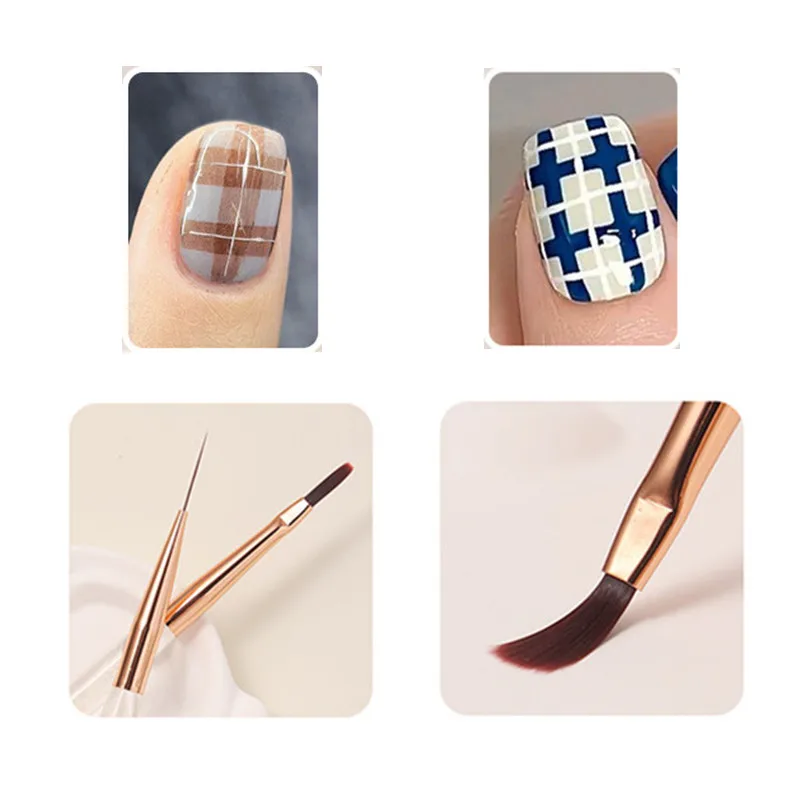 1/2 個透明ハンドルブラシアートライナーマニキュアペイントブラシ Uv ジェルエクステンションビルダー描画ペン