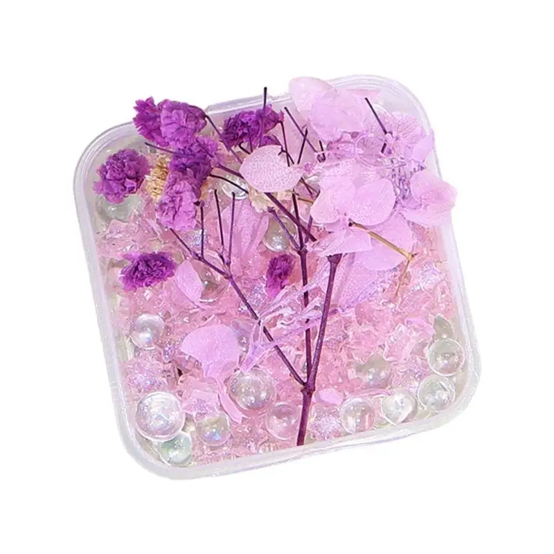 

652F Натуральный стиль Смола Сухие цветы Микс Стеклянные бусины Жемчуг Декоративные камни Дисплей