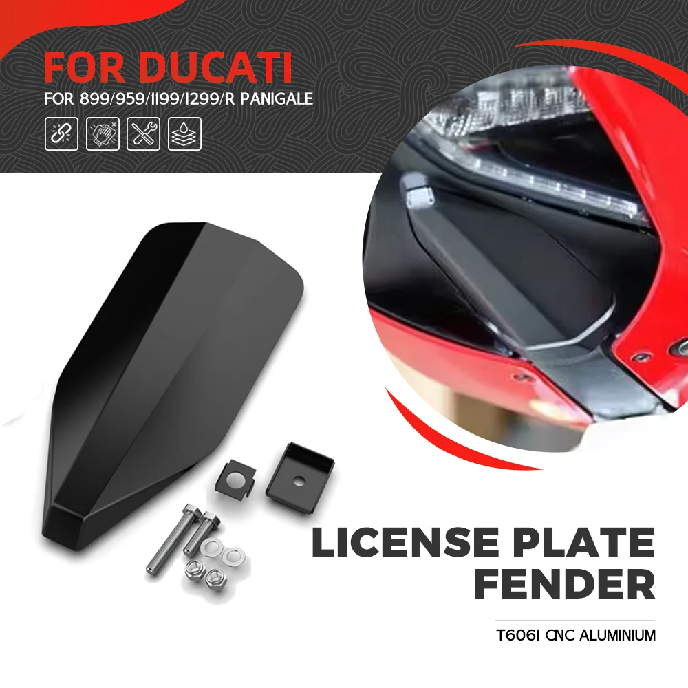 

Frames License Plate For Ducati 899 959 1199 1299 R Panigale 2012-2018 Frame Holder Bracket Fender Cover Block Off Plate