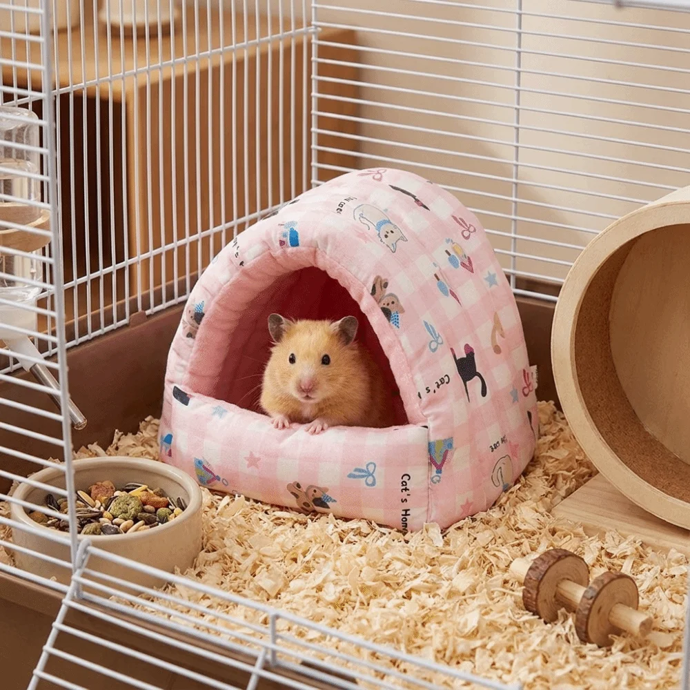 Thickened Winter Hamster Cotton Nest Soft Semi Closed Rabbit Sleeping Nest Bottomless Cartoon Hamster Sleeping House