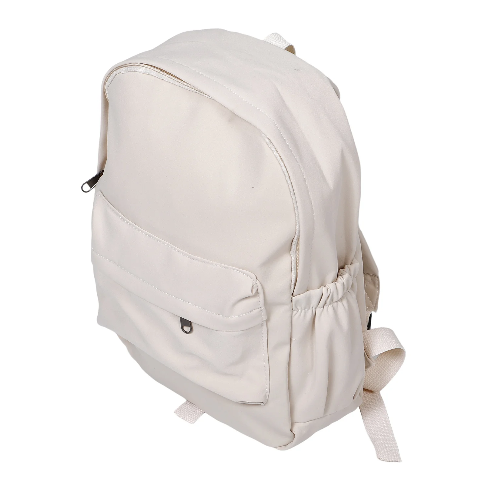 Cute White School Backpack Lightweight Waterproof for Women Multiple Pockets Travel Everyday Use Stylish Fresh Design