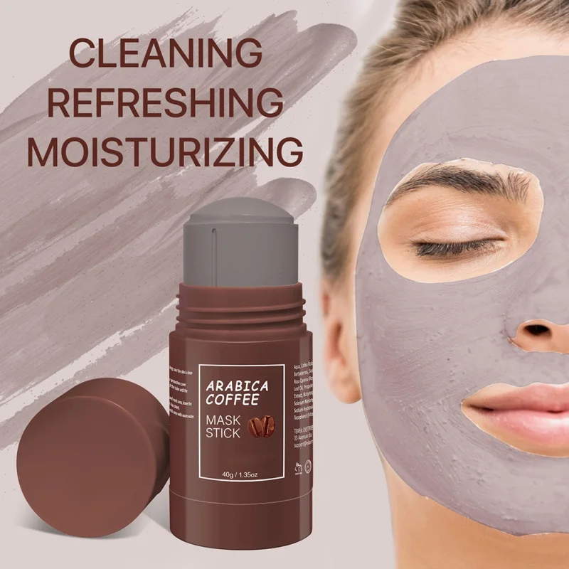 

40g Coffee Solid Clay Mask Vitamin C Mud Film Shrink Pores Hyaluronic Acid Anti-acne Facial Mask Stick Deep Clean Mask Skin Care