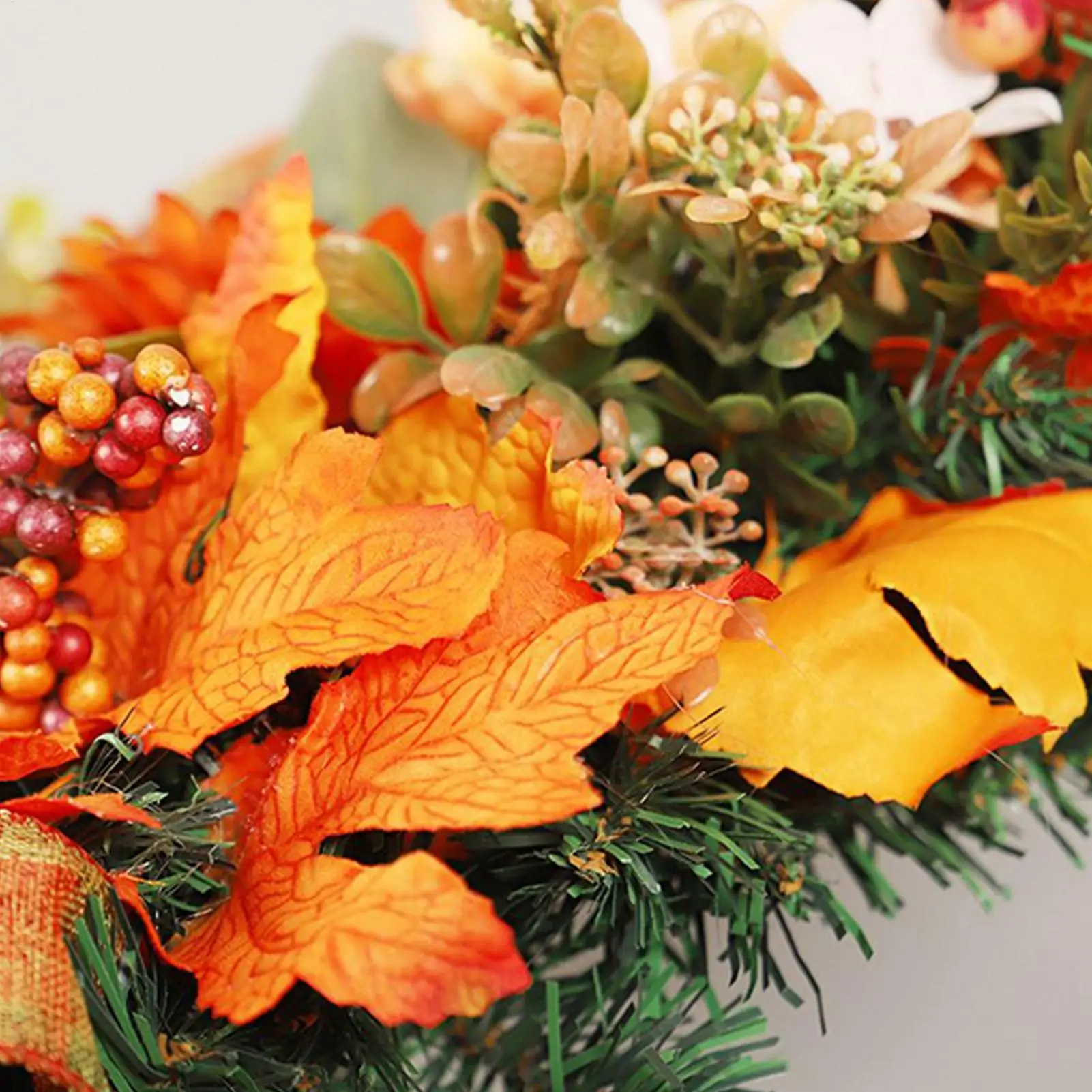 

Осенняя дверь Swag Цветок Клен Ягодный венок Декор Открытый венок для крыльца Для праздничных украшений Офис Квартира Кофейня Фронт