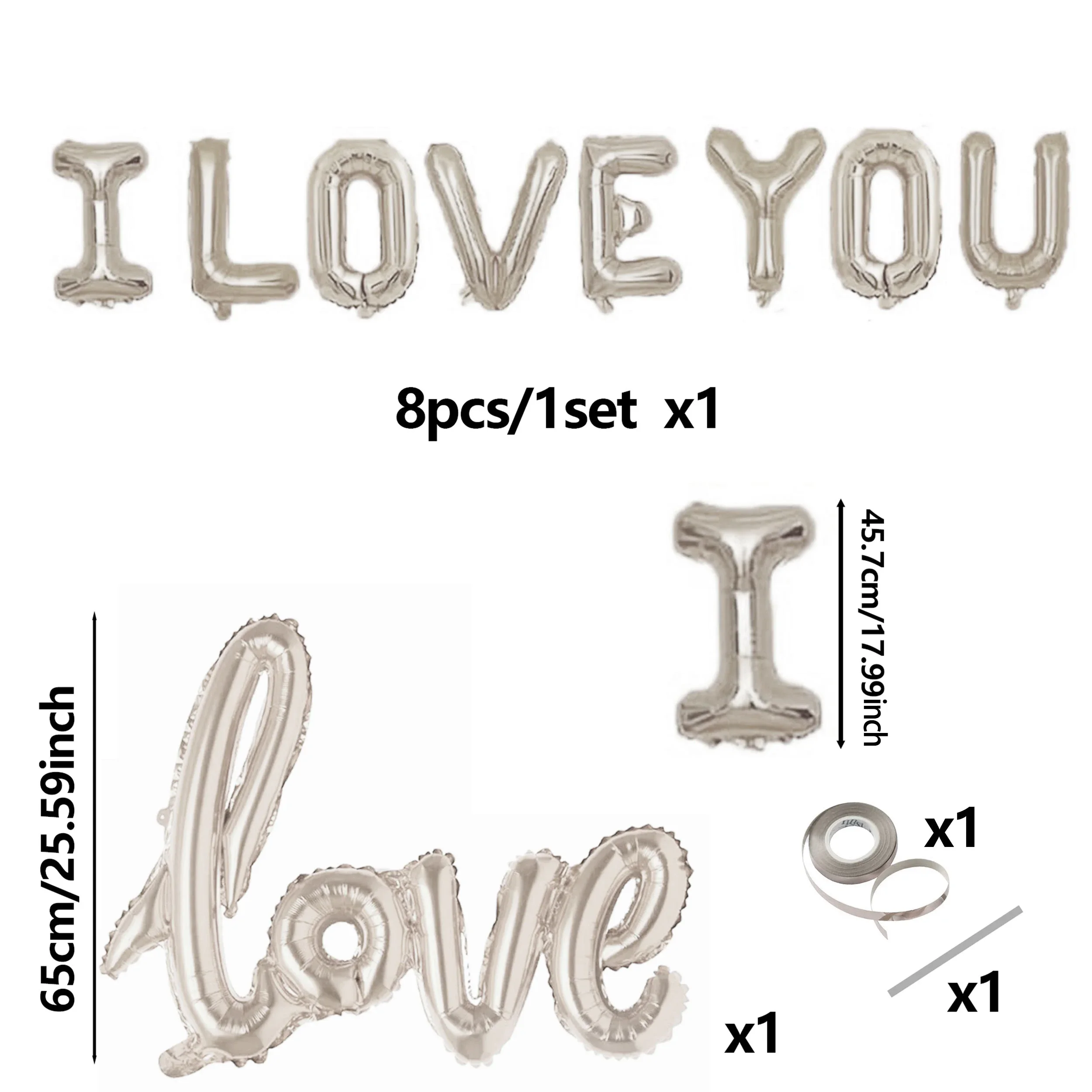 16 Zoll „I Love You“ Buchstabenbanner, große Liebesdekorationsballons für Hochzeitssaison, Verlobung, Brautgeschenk, Muttertag – Detail 3