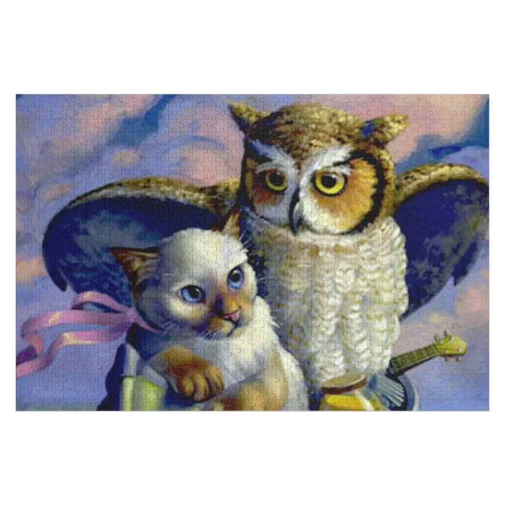 

OWL and the PUSSYCAT : Vintage Art Nursery Rhyme Advertising Print Jigsaw Puzzle Wood Animals Woodens For Adults Puzzle