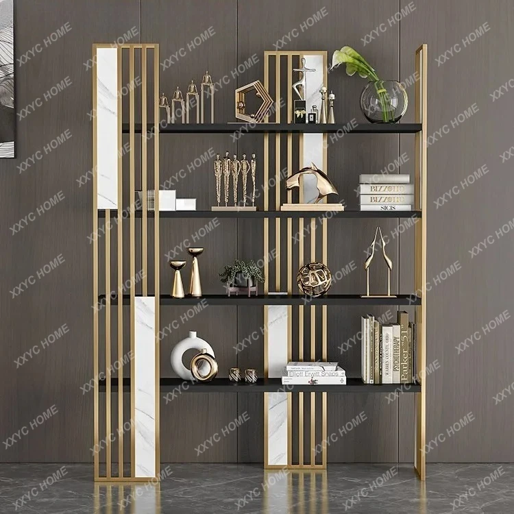 

Light luxury simple bookshelf floor-to-ceiling bookcase shelf bedroom small display