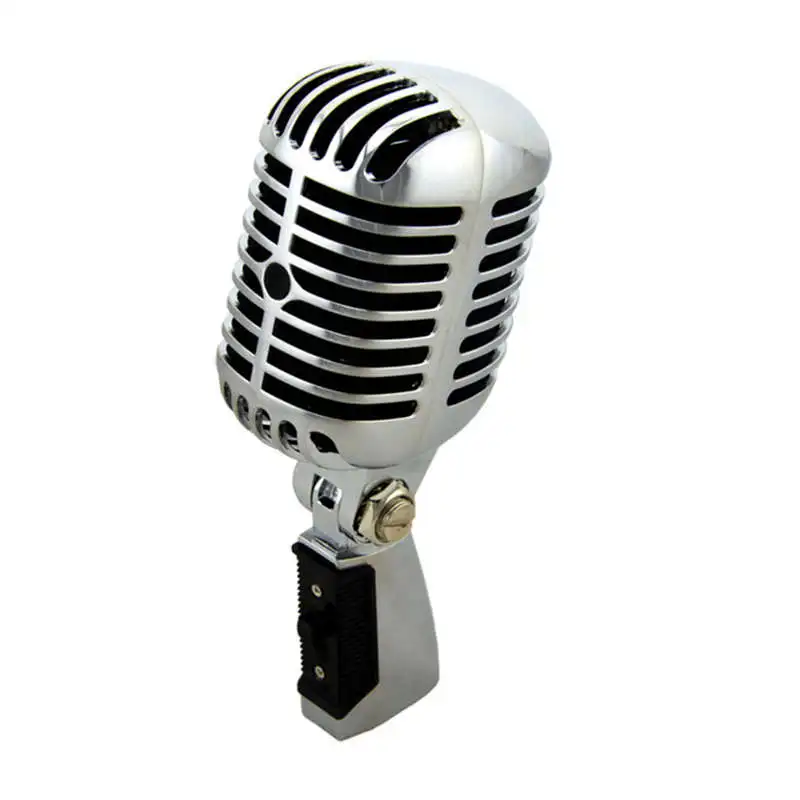 HFES Professional Wired Vintage Classic Microphone Good Quality Dynamic Moving Coil Mike Deluxe Metal Vocal Old Style Ktv Mic Mi