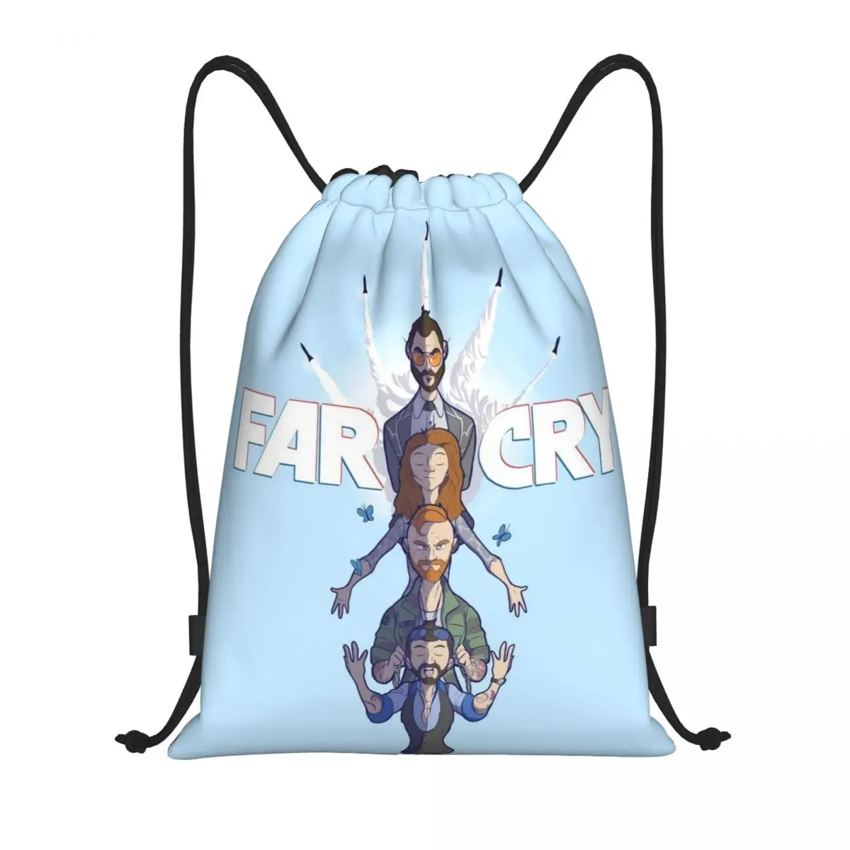 

Рюкзак на шнурке для игры на заказ F-Far Cry, сумки для мужчин и женщин, легкий спортивный рюкзак для спортзала, мешки для йоги