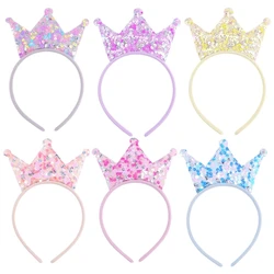 Coroa cintilante bandana para menina festa aniversário headpiece festival lantejoulas hairhoop crianças traje coroa headwear