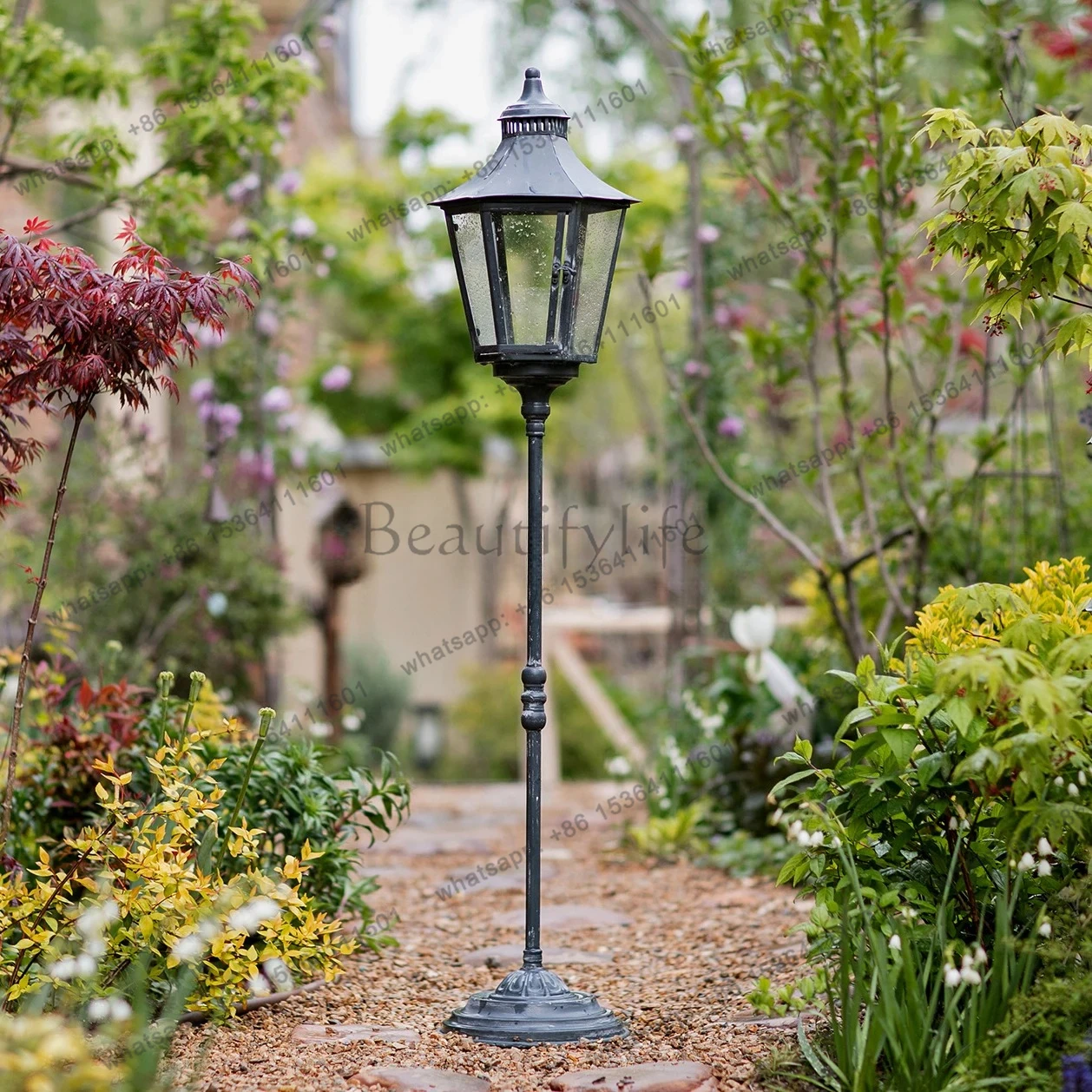 retro courtyard candlestick pastoral country villa outdoor garden homestay yard landscaping ornament