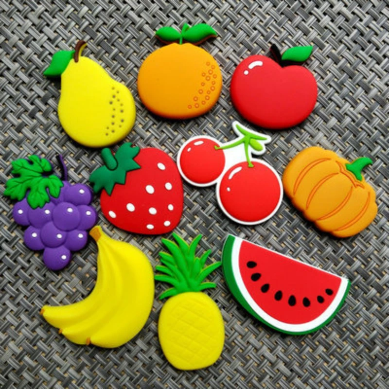 Fruit Fridge Magnet Stickers Vegetable Refrigerator Magnets for Home Decoration, SIZE: 5CM