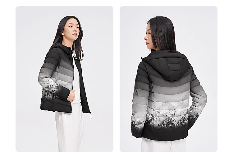 BOSIDENG New 90% Down Jacket for Women Light Jacket Hooded Jacket