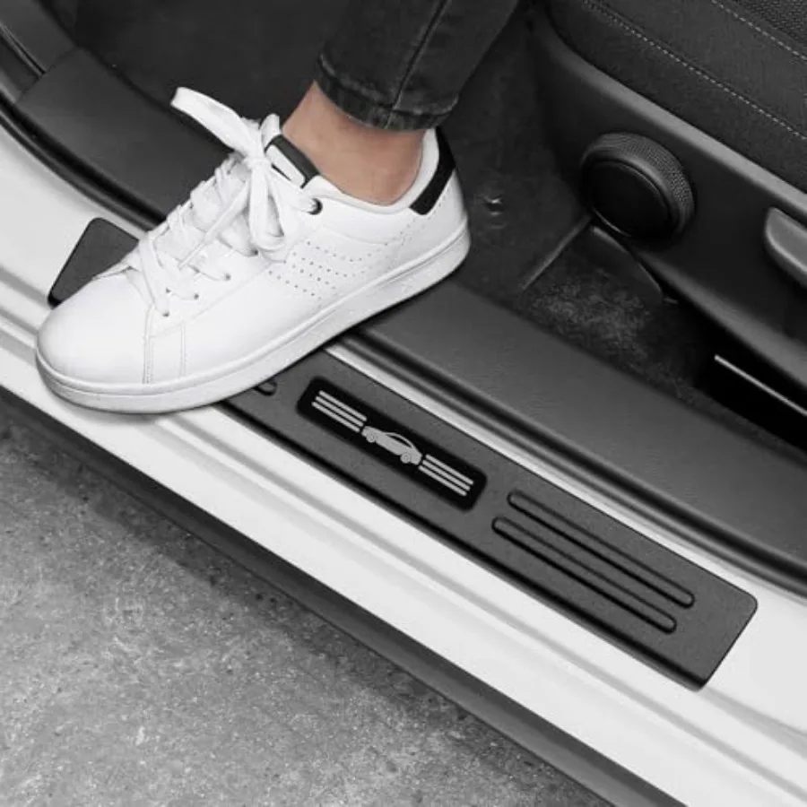 

4PCS Door Sill Protector Compatible with Mazda 3 2019-2025 2026 Accessories Matte Black ABS Plastic Material Automobile Door En