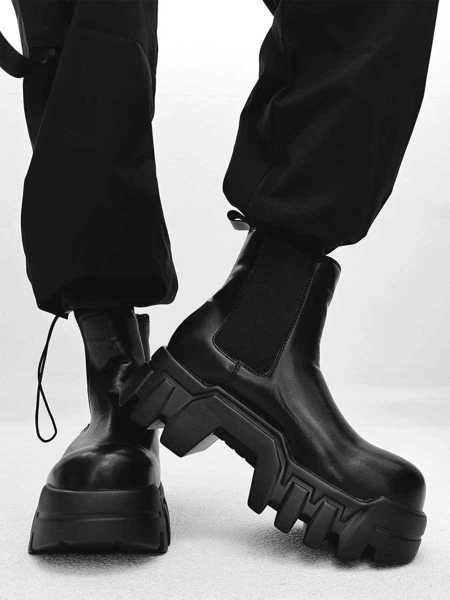 

Paris Chimney Chelsea ort Boots Men's Briti Sle Thi Bot Heightening T Boots Boots Gear Tank Motorcycle...