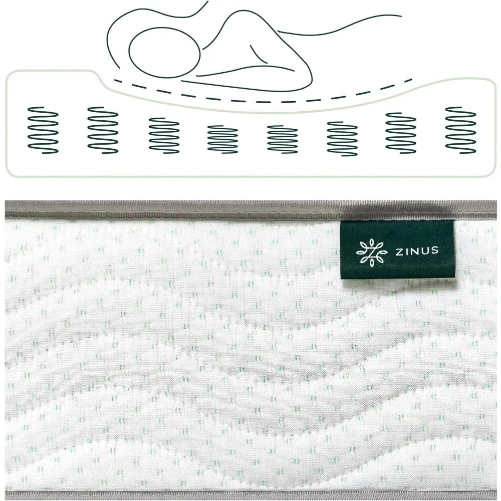 6 Inch Foam and Spring Mattress, Twin, CertiPUR-US Certified Foams, Mattress in A Box, White