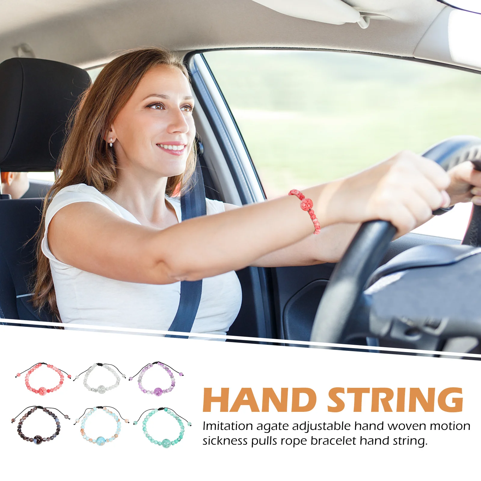 

6Pcs Glass Bead Bracelets Stylish Delicate Wrist Chains Beaded String Bracelets Adjustable Fashion Jewelry Glass Bead Bracelet