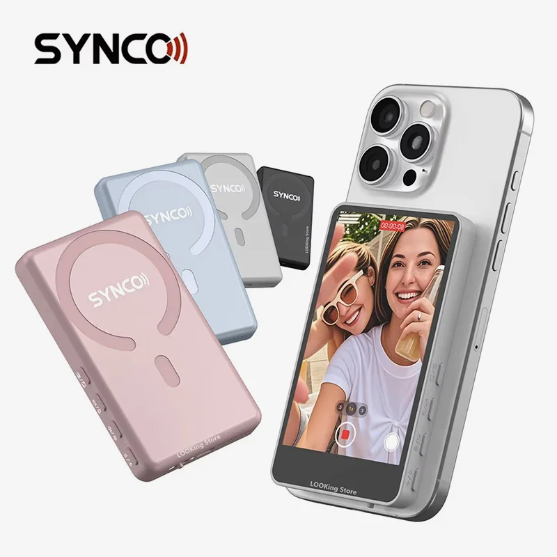 synco-xview-m4-ecran-de-moniteur-de-selfie-de-telephone-magnetique-sans-fil-pour-smartphone-selfie-vlog-enregistrement-video-en-direct