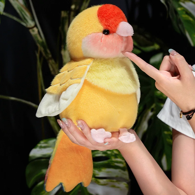 25CM Kawaii Cartoon Simulation Anime Papagei Gefüllte Vogel Tier Plüsch Spielzeug kinder Nette Papagei Handgemachte Puppe Festival Geschenk – Detail 8