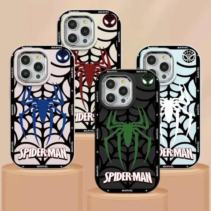 Marvel Spider Man LOGO Case for Realme C67 C53 C55 GT3 12Plus C20 C12 C35 C25S C25 C21Y 12 11 8S 9 Silicone Luxury Cover