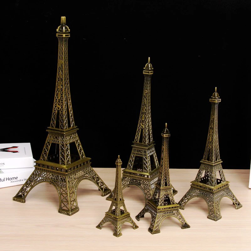 32/10cm bronzo parigi torre Eiffel artigianato in metallo accessori per la decorazione della casa figurina statua modello Souvenir ornamenti interni