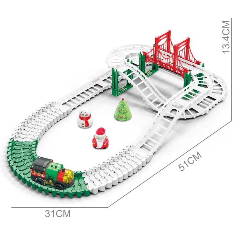 Christmas Vintage Transportation Rail Car Building Transportation Toy Decorative Classical Model Xmas New Years Gift 2023