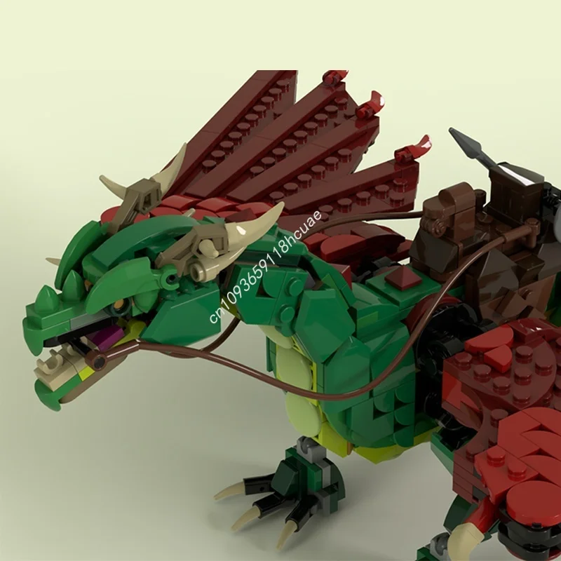 688 قطعة MOC القرون الوسطى التنين السرج الخالق 3 1ed نموذج اللبنات هدايا عيد الميلاد العمارة تجميع لتقوم بها بنفسك لعبة الطوب الاطفال #2
