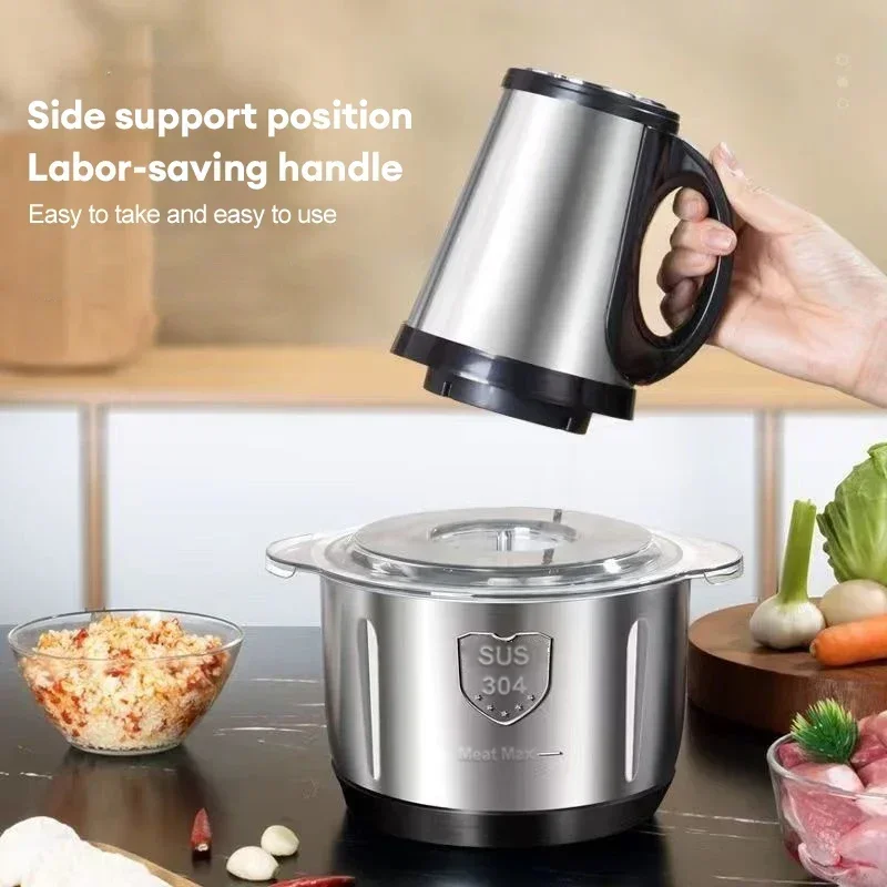 Home Electric Meat Grinder Multi Functional Food Grinder Adjustable 5L Kitchen Vegetable Meat Slicer Food Processing Machine