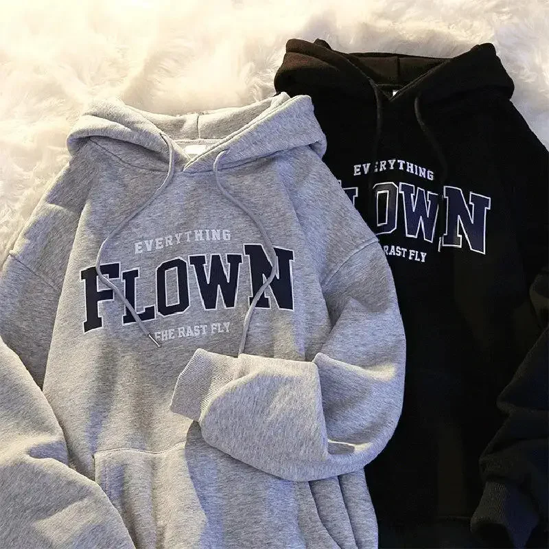 

Women's New Fashion Hoodie Autumn and Winter Pure Printed Letter Pattern Oversized Loose Women's Blouse Y2k Style Hoodie