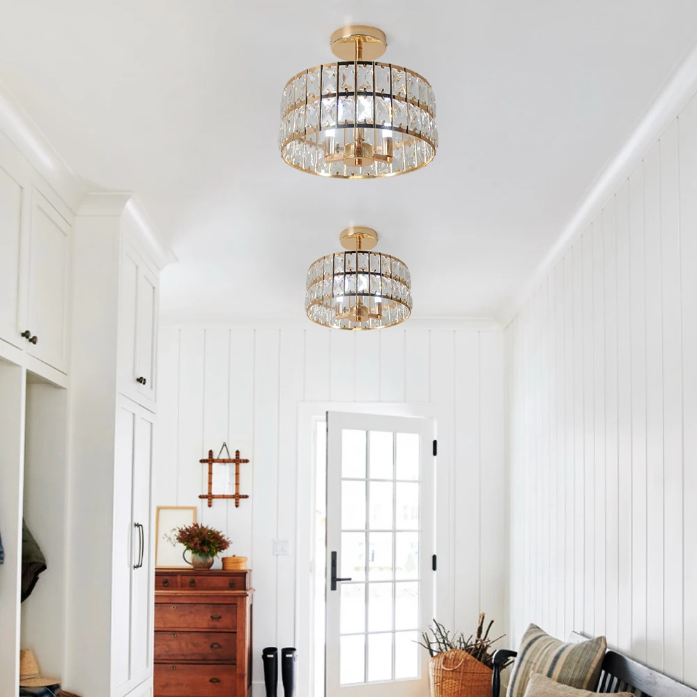Crystal Ceiling Chandeiler Lamp Modern Indoor Lighting Pendant Light Fixtures Home Decora Led Hanging Light Living Bedroom Lamps