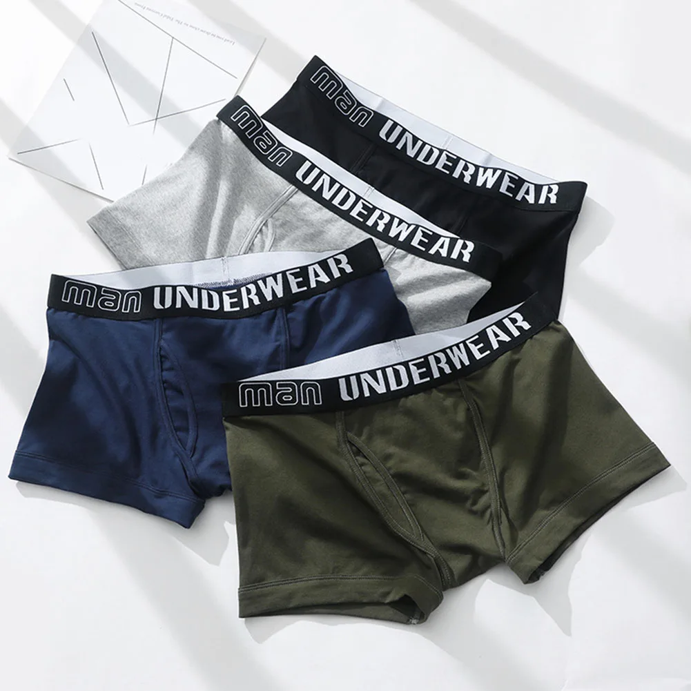 Men Cotton Underwear Sexy Open Front Underpants U Convex Pouch Shorts Panties Soft Skin Friendly Lingerie Elastic Trunks