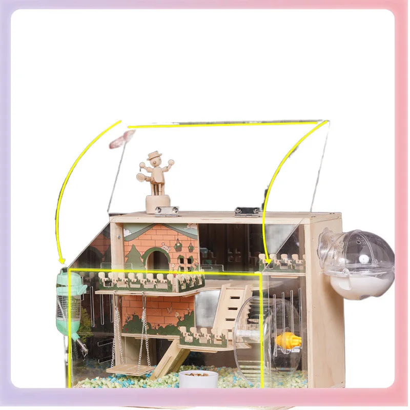 

Hamster Cage Acrylic Luxury Double-layer Villa Golden Bear Household Cheap Transparent Feeding Box