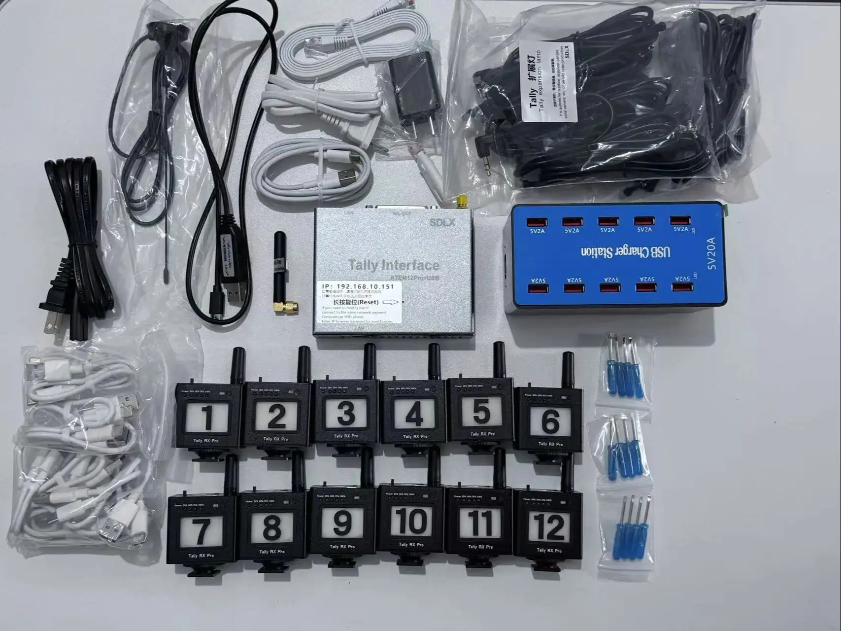 نظام إضاءة لاسلكي USB ، ATEM12Pro Plus ، تصميم Blackmagic ، BMD ATEM Switcher ، VMix Avmatrix Glive T20 Ucast Sprolink