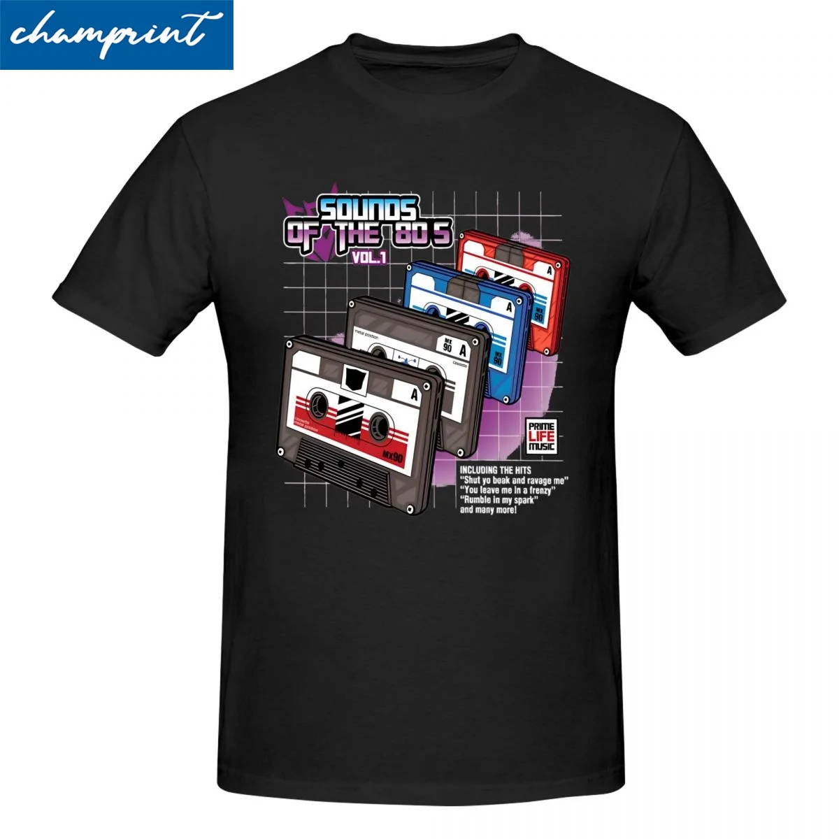 Sounds Of The 80s Vol.1 T-Shirts for Men Women Retro Cassette Tape Humor 100% Cotton Tee Shirt Short Sleeve T Shirts Clothing