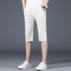 Men's Ice Shreds Loose and Comfortable Pants Classic Business Office Casual Shorts High Quality Slim Fit Casual Men's Shorts