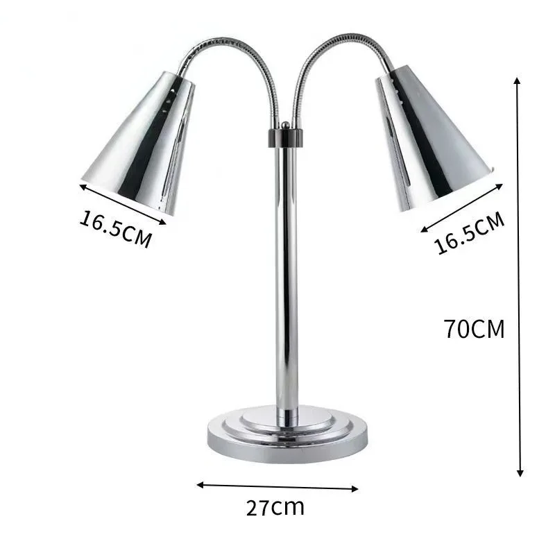 Food Warmer Lamp for Home Fast Food Restaurant Golden Commercial Food Heat Light Portable Electric Warmer with Free-Standing