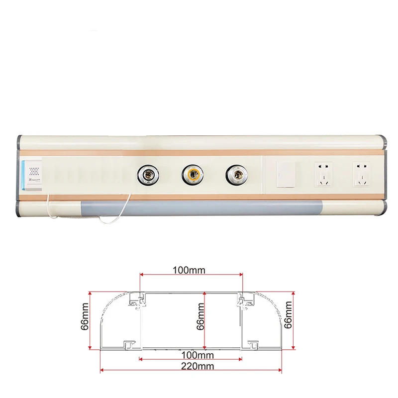 Customized Medical Gas Oxygen Supply Wall Horizontal Hospital Bed Head Unit