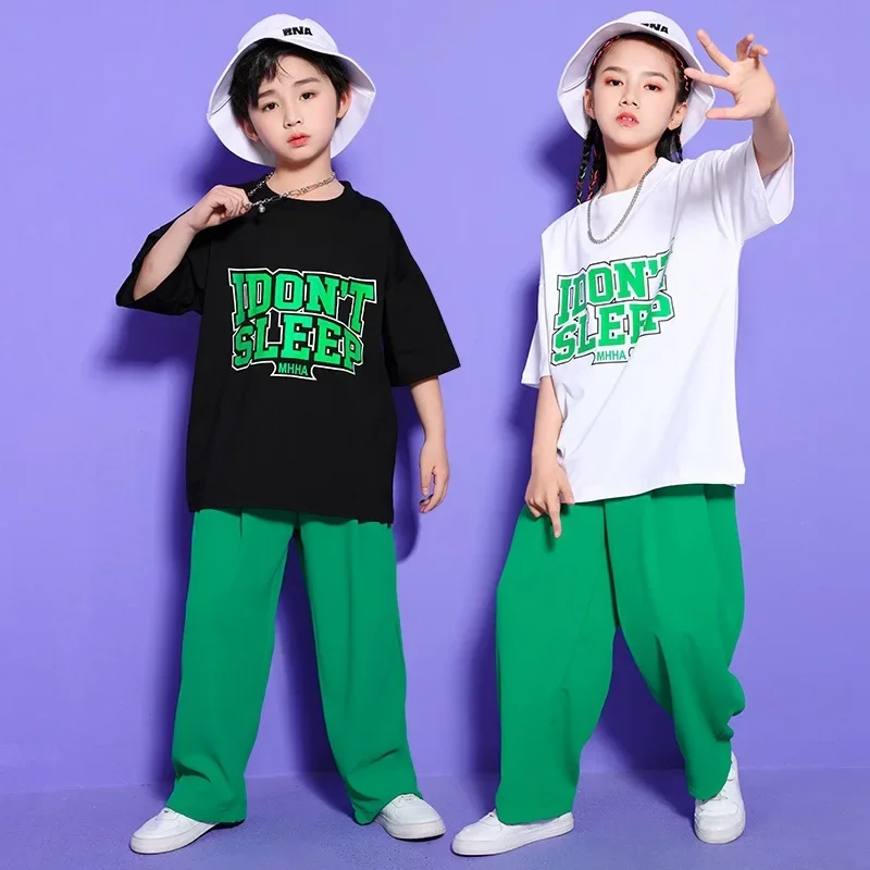 

Summer New Fashion Hip Hop Sets Letter Print Top + Pants 2pcs Teens Sport Outfits Kids Streetwear Dance Clothing 8 10 12 14 Y