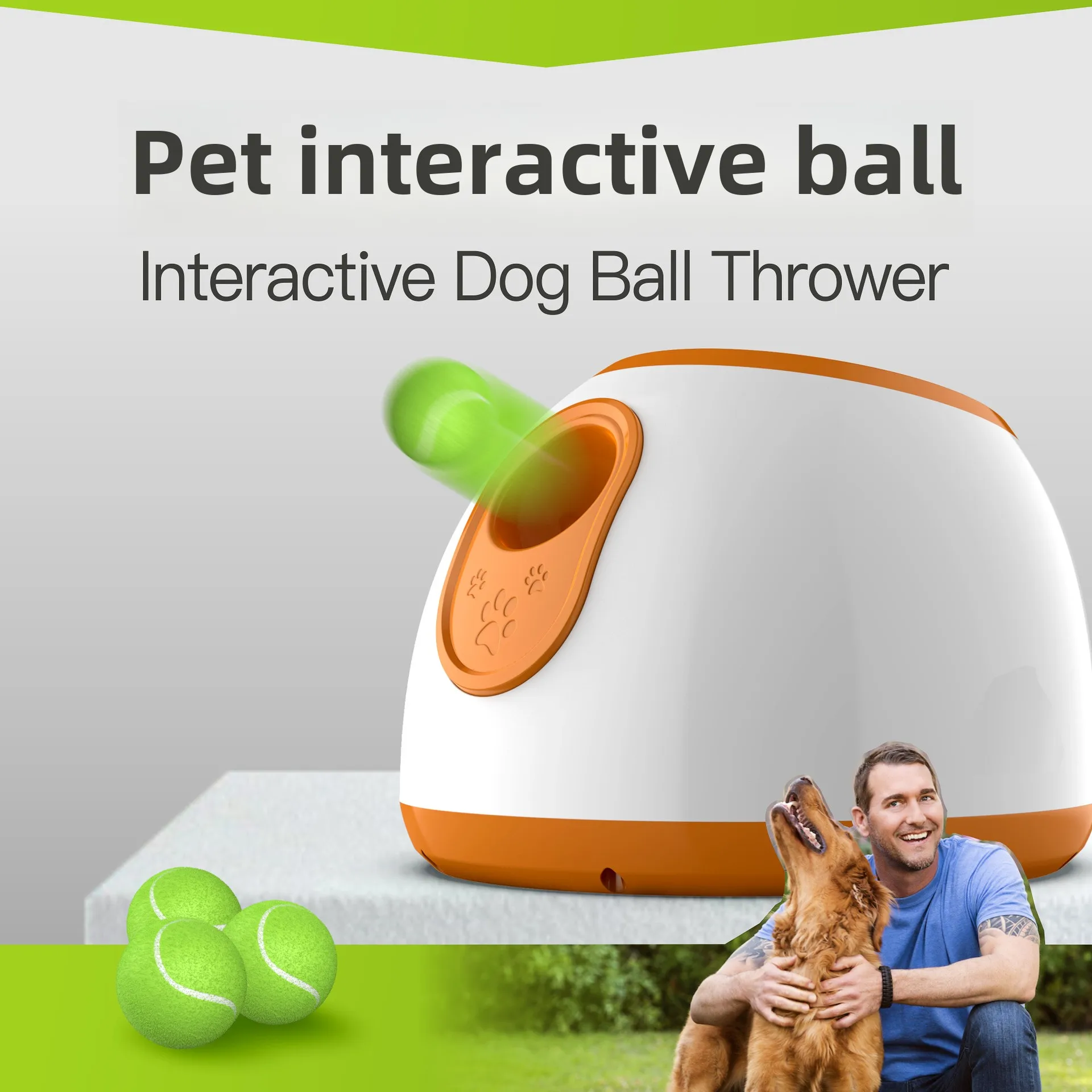 Pet Dog Tennis Automatic Launcher, Pet Throwing Machine, Intelligent Adjustable Interactive Toy Serving Machine